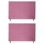 Imagem de Kit 2 Cabeceiras Helena 138Cm Para Cama Box Casal Suede Rosa