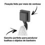 Imagem de Kit 2 Cabide Gancho Multiuso Com Ventosa Para Toalha Objetos Utensílios Banheiro Preto Fosco - Future