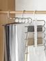 Imagem de Kit 2 Cabide Multiuso para Calças Organizador em Aço Inox com 5 Divisórias Multifuncional