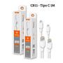 Imagem de Kit 2 Cabos Usb/Dados Carregador P/ Tipo C Turbo 1M - Tipo C