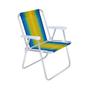 Imagem de Kit 2 Cadeira Alta Alumínio + Guarda Sol + Caixa Térmica 26 Litros + Saca Areia Rosca - Mor