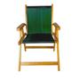 Imagem de Kit 2 Cadeira De Madeira Dobrável Jardim - Amarelo E Verde