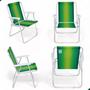 Imagem de kit 2 Cadeira De Praia Alta Mor Conforto Em Aluminio 110kg cores sortidas