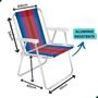 Imagem de kit 2 Cadeira De Praia Alta Mor Conforto Em Aluminio 110kg cores sortidas