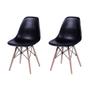 Imagem de Kit 2 Cadeira Eames Design Base Madeira Assento Preta