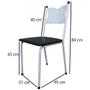 Imagem de Kit 2 Cadeira para Cozinha MC Tubular Almofadada Estrutura Branca com Assento Preto