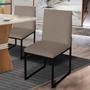 Imagem de Kit 2 Cadeira Para Sala de Jantar Trendy Base Metálica Preto Suede Cappuccino - Móveis Mafer