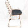 Imagem de Kit 2 Cadeiras Bertoia Retrô Cobre Assento Preto - Poltronas do Sul