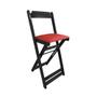 Imagem de Kit 2 Cadeiras Bistro Dobravel de Madeira Estofada Vermelha - Preto