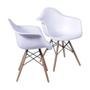 Imagem de Kit 2 Cadeiras Boxbit Dkr Eames Base Em Madeira Branca