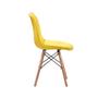 Imagem de Kit 2 Cadeiras Charles Eames Botonê Eiffel Wood Estofada Couro - Amarela