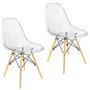 Imagem de Kit 2 Cadeiras Charles Eames Cristal Eiffel Wood Designer Transparente