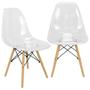 Imagem de Kit 2 Cadeiras Charles Eames Cristal Eiffel Wood Designer Transparente
