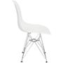 Imagem de Kit 2 Cadeiras Charles Eames Eiffel Base Metal Cromado Branca