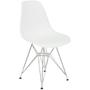 Imagem de Kit 2 Cadeiras Charles Eames Eiffel Base Metal Cromado Branca