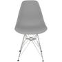 Imagem de Kit 2 Cadeiras Charles Eames Eiffel Base Metal Cromado Cinza