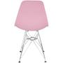 Imagem de Kit 2 Cadeiras Charles Eames Eiffel Base Metal Cromado Rosa