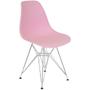 Imagem de Kit 2 Cadeiras Charles Eames Eiffel Base Metal Cromado Rosa