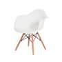 Imagem de Kit 2 Cadeiras Charles Eames Eiffel Com Braço Branca Base Madeira