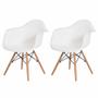 Imagem de Kit 2 Cadeiras Charles Eames Eiffel Com Braço Branco