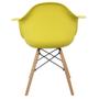 Imagem de Kit 2 Cadeiras Charles Eames Eiffel Design Wood Com Braço Amarela
