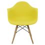 Imagem de Kit 2 Cadeiras Charles Eames Eiffel Design Wood Com Braço Amarela