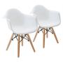 Imagem de Kit 2 Cadeiras Charles Eames Eiffel Design Wood Com Braços - Branca Branco