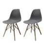 Imagem de Kit 2 Cadeiras Charles Eames Eiffel Fendi Base Madeira