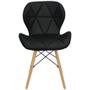 Imagem de Kit 2 Cadeiras Charles Eames Eiffel Slim Wood Estofada - Preta