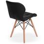 Imagem de Kit 2 Cadeiras Charles Eames Eiffel Slim Wood Estofada Preta