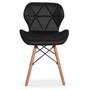 Imagem de Kit 2 Cadeiras Charles Eames Eiffel Slim Wood Estofada Preta