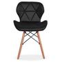 Imagem de Kit 2 Cadeiras Charles Eames Eiffel Slim Wood Estofada - Preta