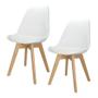 Imagem de Kit 2 Cadeiras Charles Eames Leda Luisa Saarinen Design Wood Estofada Base Madeira - Branca