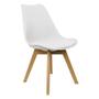 Imagem de Kit 2 Cadeiras Charles Eames Leda Luisa Saarinen Design Wood Estofada Base Madeira - Branco