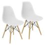 Imagem de Kit 2 Cadeiras Colmeia Furadinha Heloisa Eloá Charles Eames Eiffel Base Madeira - Branca