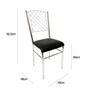 Imagem de Kit 2 Cadeiras de Cozinha com reforço cromada encosto grade assento preto - Poltronas do Sul
