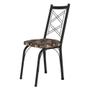 Imagem de Kit 2 Cadeiras de Cozinha Delaware Estampado Mosaico Palha Pés de Ferro Preto - Pallazio