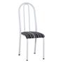Imagem de Kit 2 Cadeiras de Cozinha Flórida Estampado Preto Listrado Pés de Ferro Branco - Pallazio