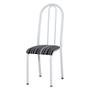 Imagem de Kit 2 Cadeiras de Cozinha Flórida Estampado Preto Listrado Pés de Ferro Branco - Pallazio