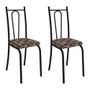 Imagem de Kit 2 Cadeiras de Cozinha Montana Estampado Mosaico Palha Pés de Ferro Preto  - Pallazio