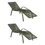 Imagem de Kit 2 Cadeiras de Descanso Jade em Corda Náutica Verde e Alumínio Champagne 
