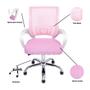 Imagem de Kit 2 Cadeiras de Escritório Begonia Mesh Ergonômico Rosa com Ebook