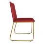 Imagem de Kit 2 Cadeiras de Jantar Estofada Lille Base Gold Veludo Vermelho - Montanaris Decor