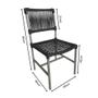 Imagem de Kit 2 Cadeiras de Jantar Gourmet Corda Náutica Preto Base Aluminio Rami França Linha Plus
