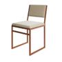 Imagem de Kit 2 Cadeiras de Jantar Industrial Isa Assento Estofado Veludo Bege Base Cobre