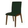 Imagem de Kit 2 Cadeiras de Jantar Luxo Diamante Estofadas em Veludo Verde Base Madeira Maciça Imbuia