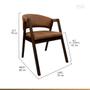 Imagem de Kit 2 Cadeiras de Jantar Ravena em Madeira Capuccino Estofada com Braço CCS