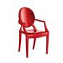 Imagem de Kit 2 Cadeiras De Plástico Brilhante Wind Plus Resistente Sala Quarto Escritório Decoração UZ Vermelho