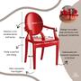 Imagem de Kit 2 Cadeiras De Plástico Brilhante Wind Plus Resistente Sala Quarto Escritório Decoração UZ Vermelho