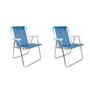 Imagem de Kit 2 Cadeiras de Praia Alta Sannet Azul-Claro 110kg Mor